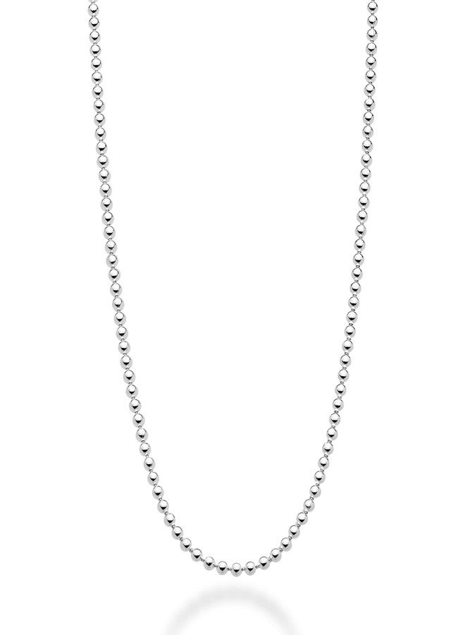 Miabella Italian 925 Sterling Silver 2mm Ball Chain Solid Bead Necklace Made in Italy (Length 16 Inches) - Image 1
